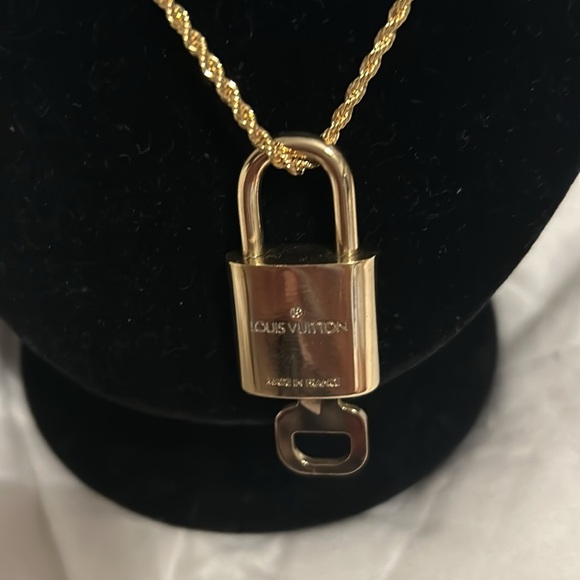 Authentic Louis Vuitton Lock and Key Gold Color with Random GP Chain Necklace - Picture 2 of 4